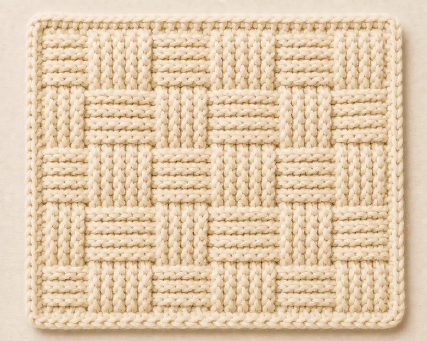 Basketweave Stitch finished swatch