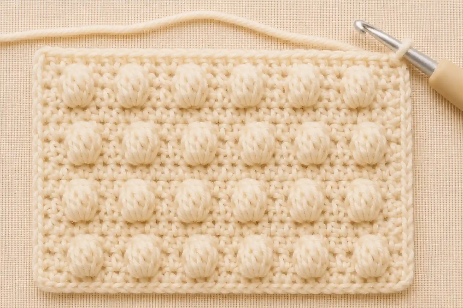 Bobble Stitch finished swatch