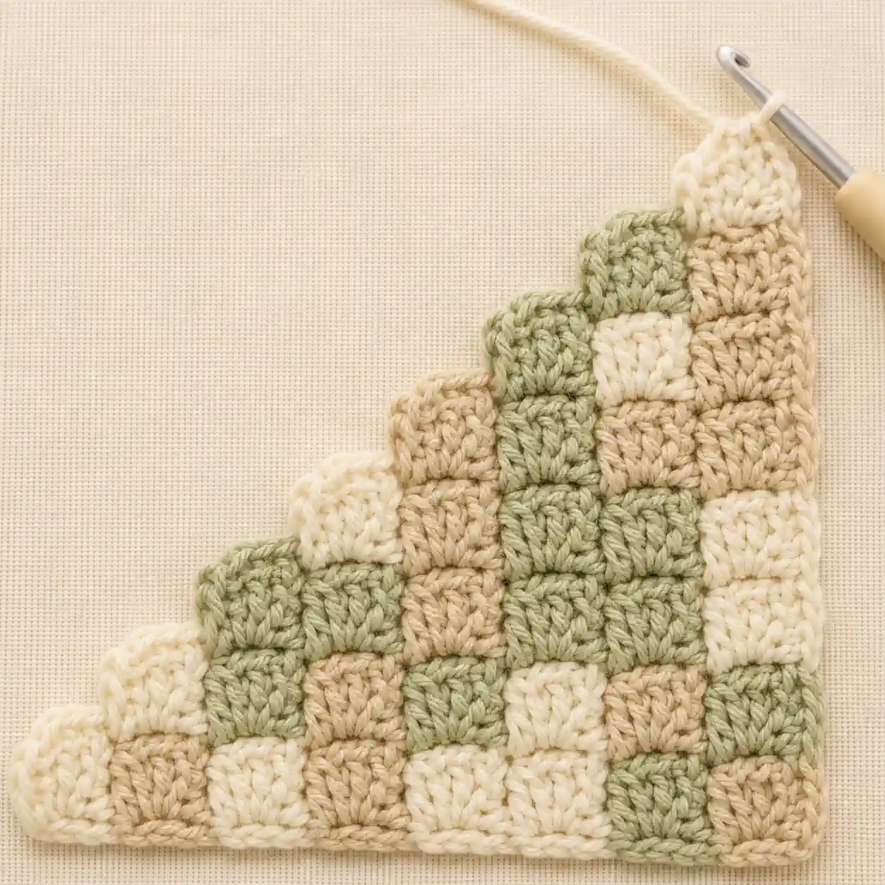 Corner-to-Corner (C2C) finished swatch