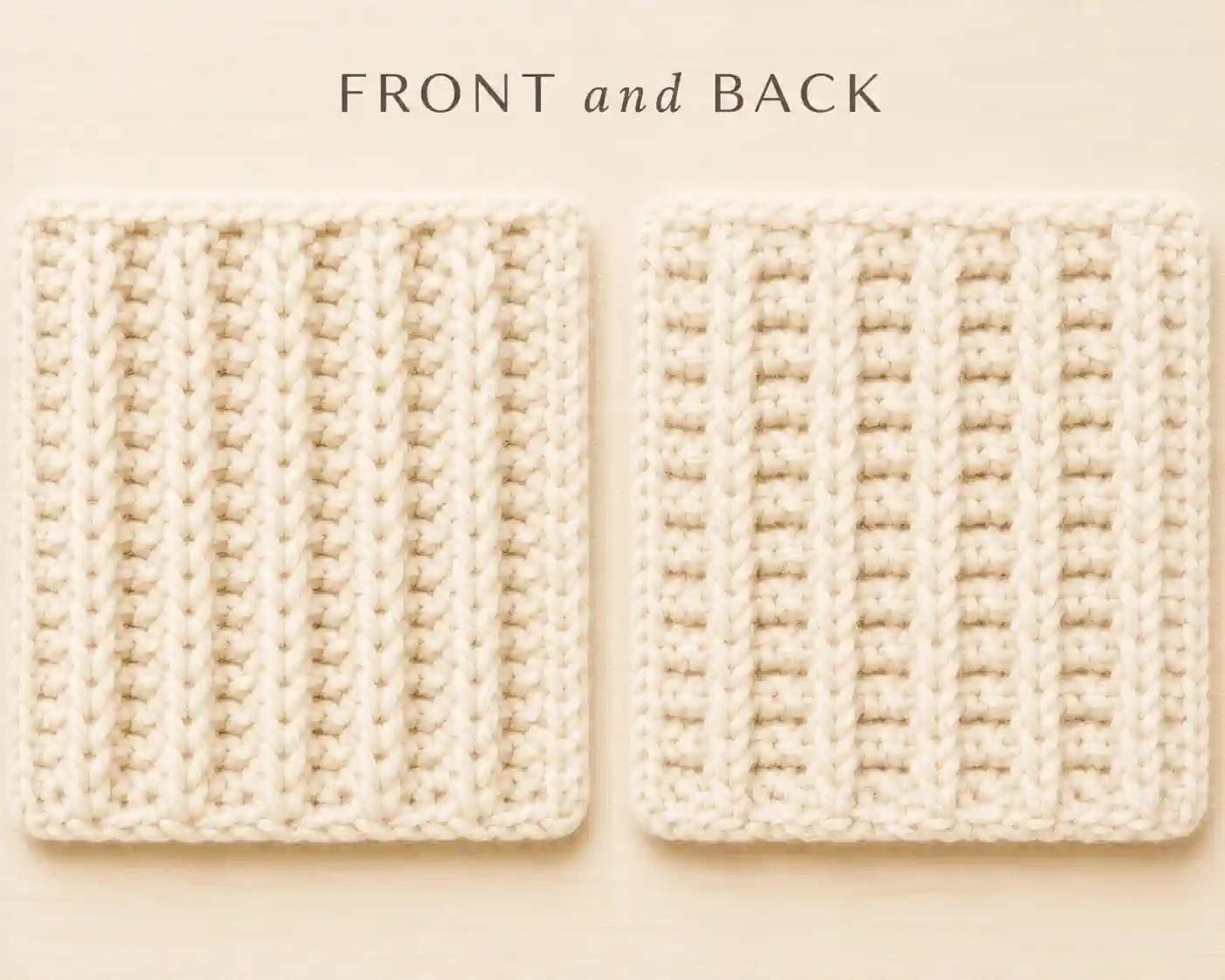 Front Post / Back Post Double Crochet finished swatch