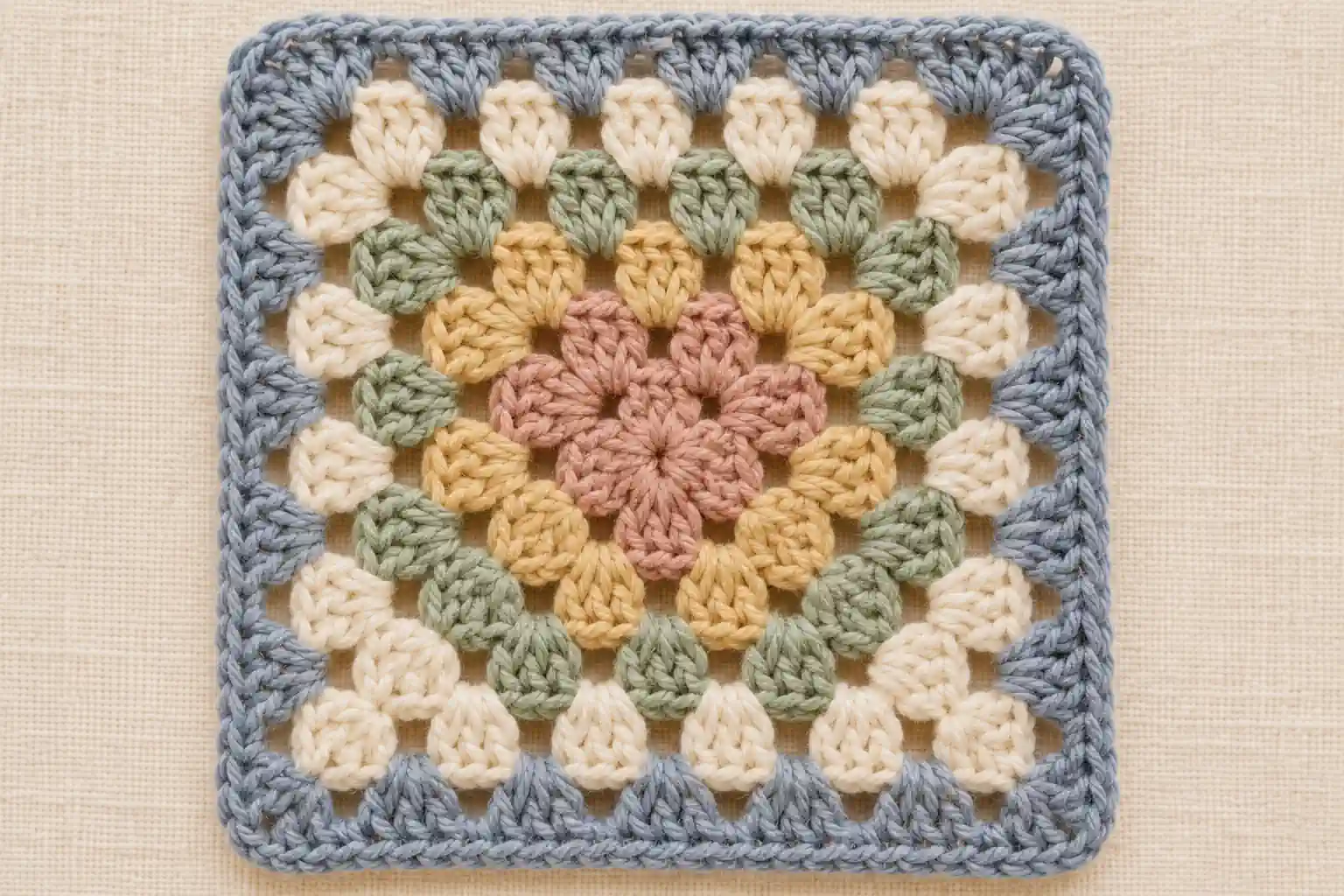 Granny Stitch (Granny Square) finished swatch