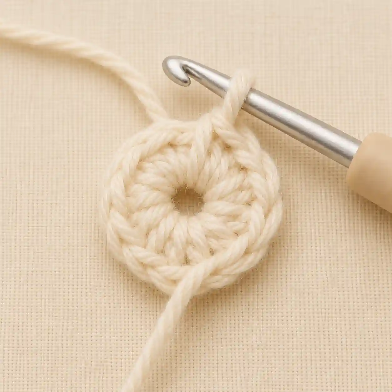 Amigurumi Magic Ring / Magic Circle finished swatch