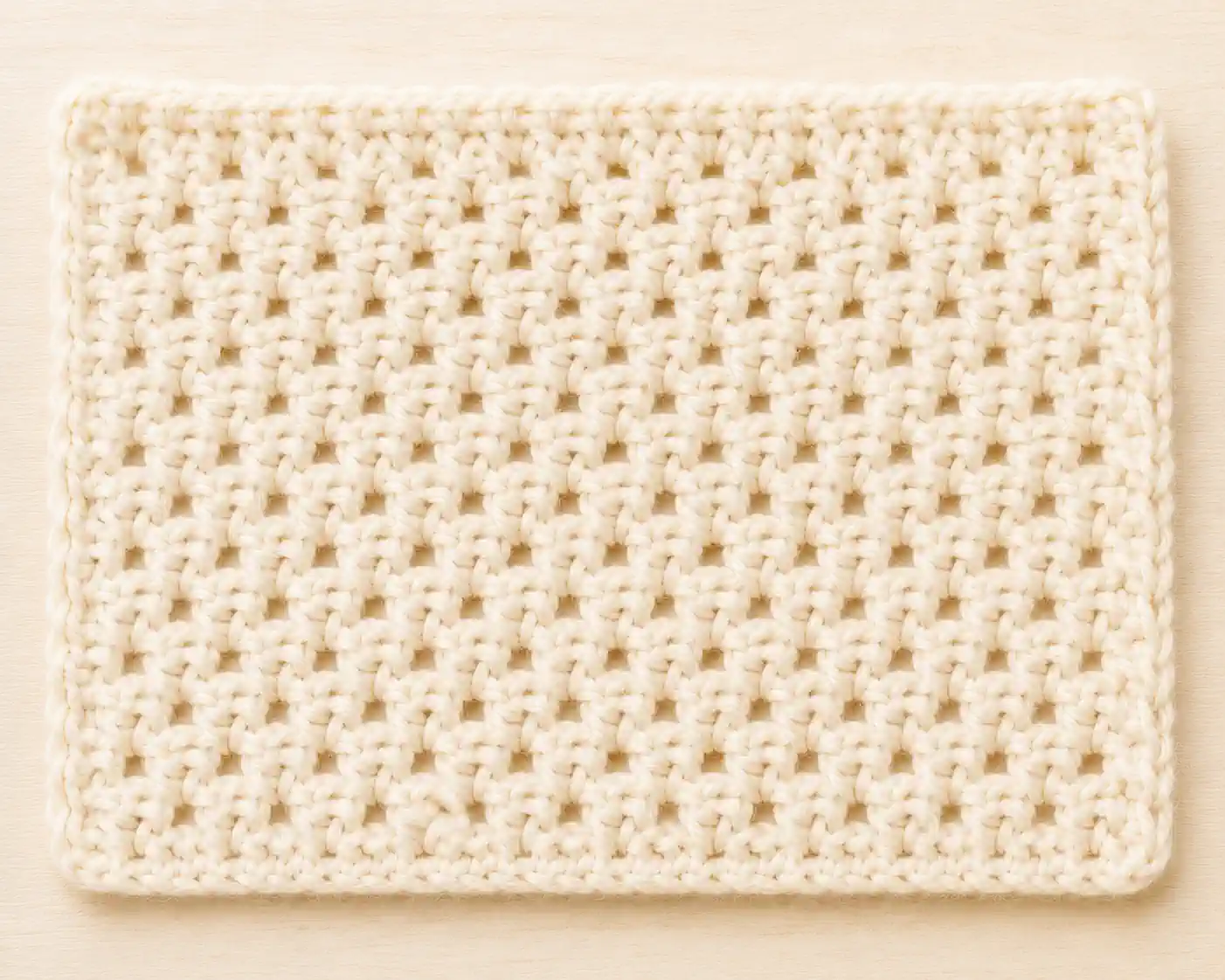 Moss Stitch (Linen Stitch, Crochet) finished swatch