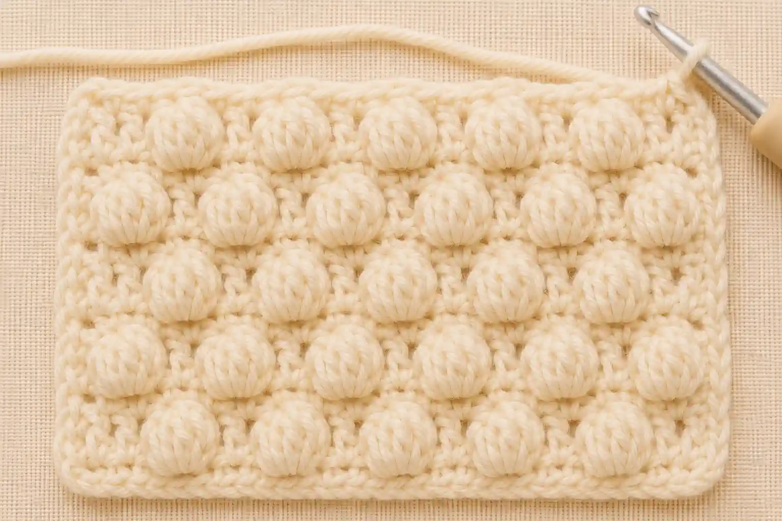 Popcorn Stitch finished swatch