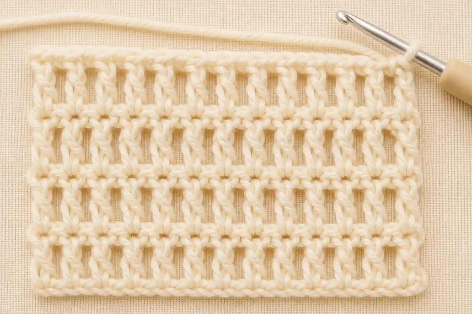 Treble (Triple) Crochet finished swatch