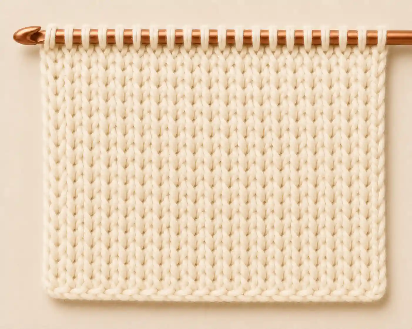 Tunisian Knit Stitch finished swatch