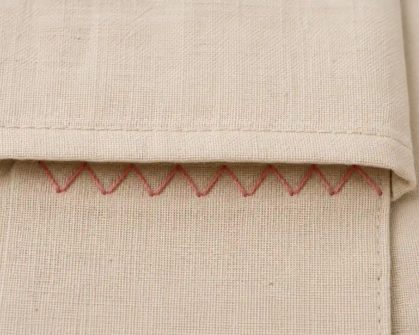 Hemming Stitch (Catch Stitch) finished swatch