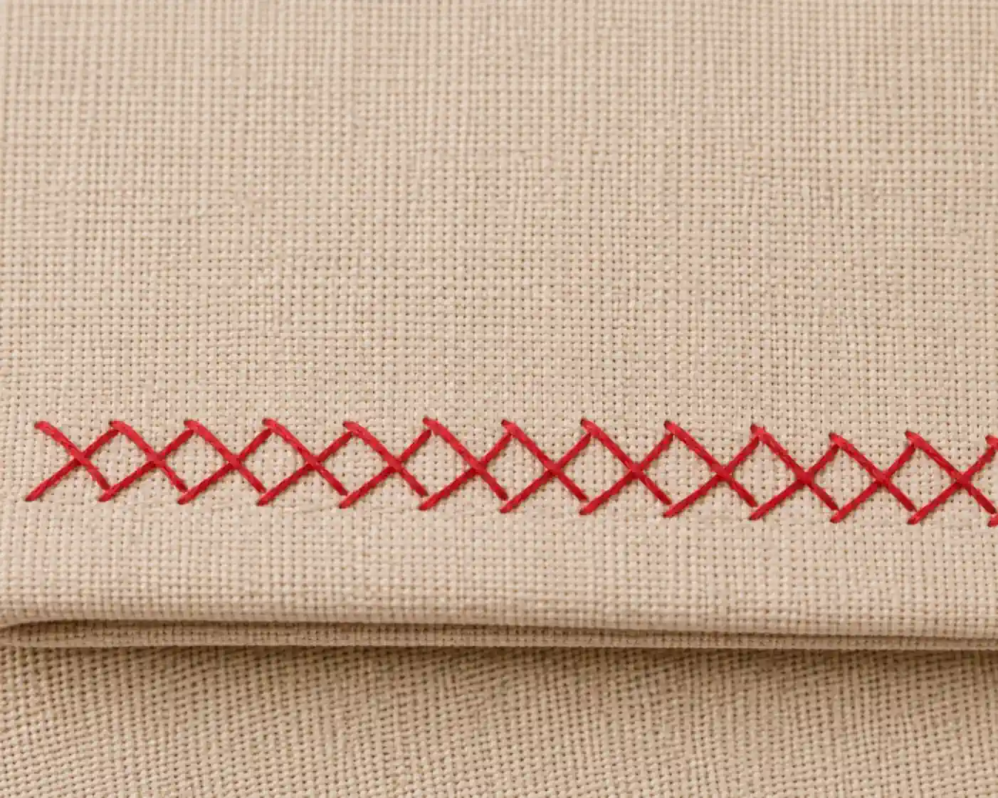 Herringbone Stitch (Sewing) finished swatch
