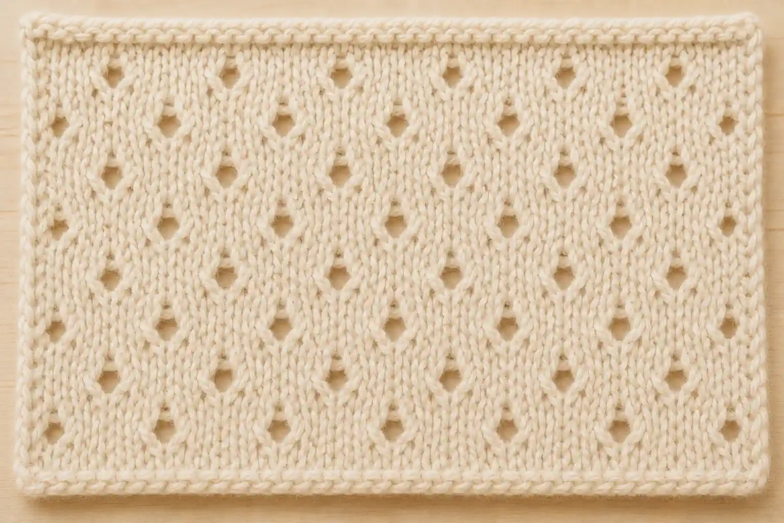 Lace Eyelet Stitch finished swatch