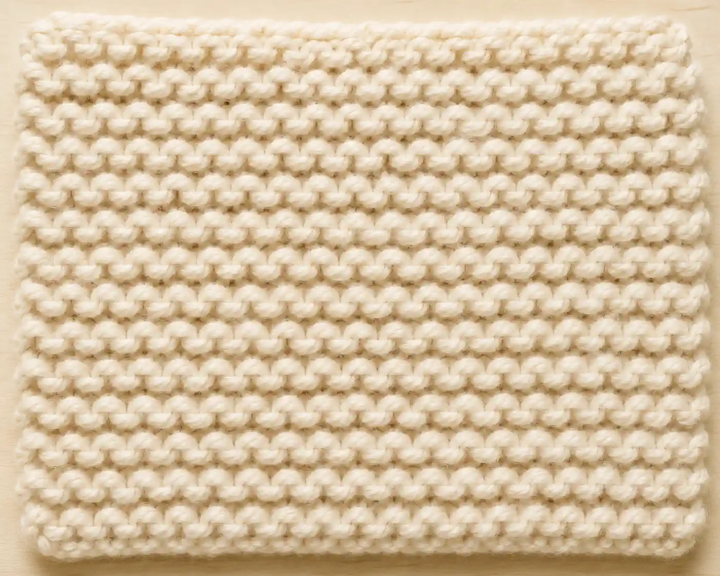 Garter Stitch finished swatch