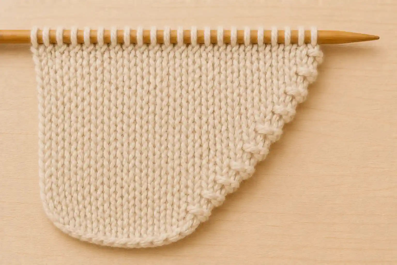 Short Rows (Wrap and Turn) finished swatch