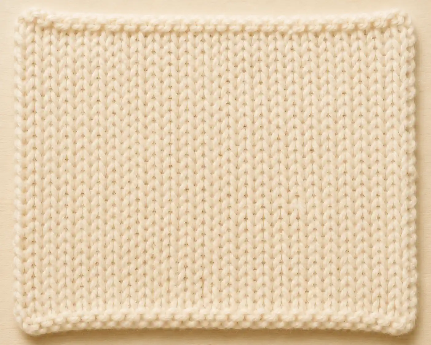 Stockinette Stitch finished swatch